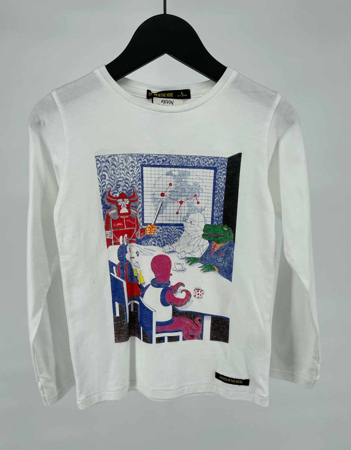 Longsleeve Wit Monsters Maat 122