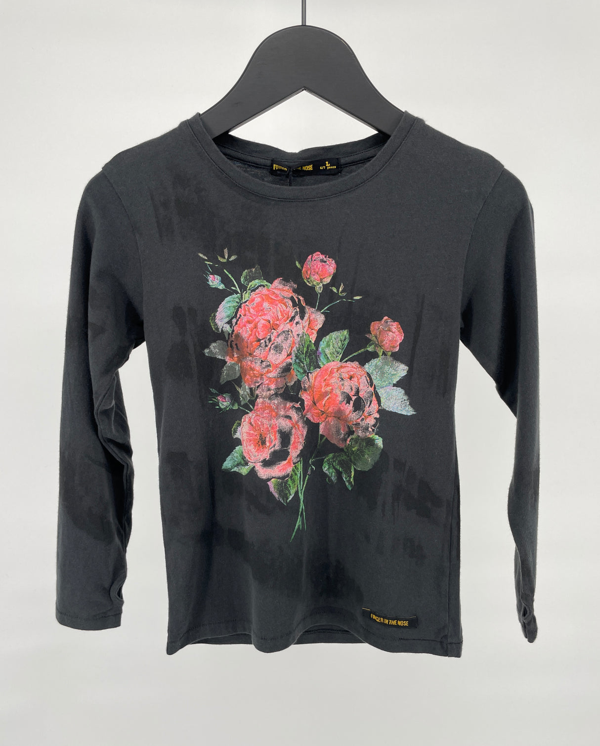 Longsleeve Zwart met Rozen Maat 122