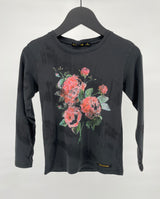 Longsleeve Zwart met Rozen Maat 122