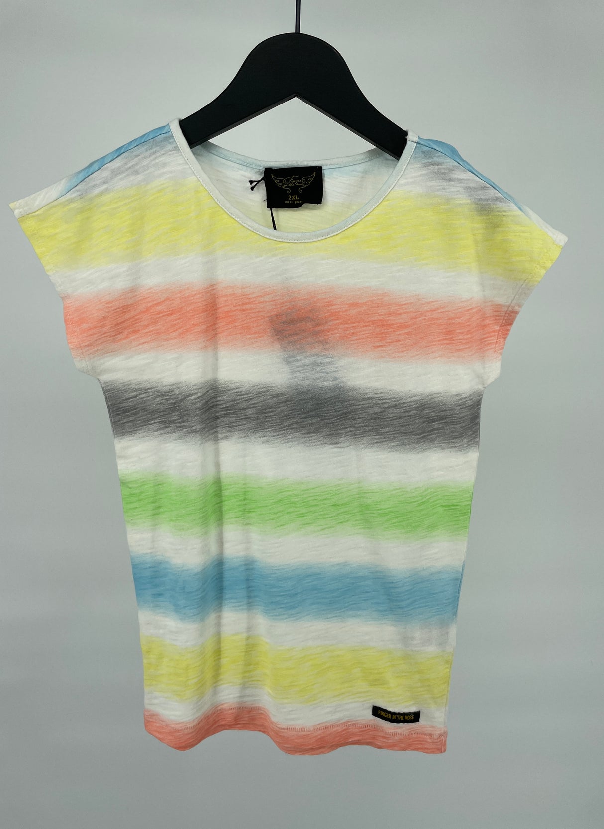 Top Beige Mouwloos met Gekleurde Strepen