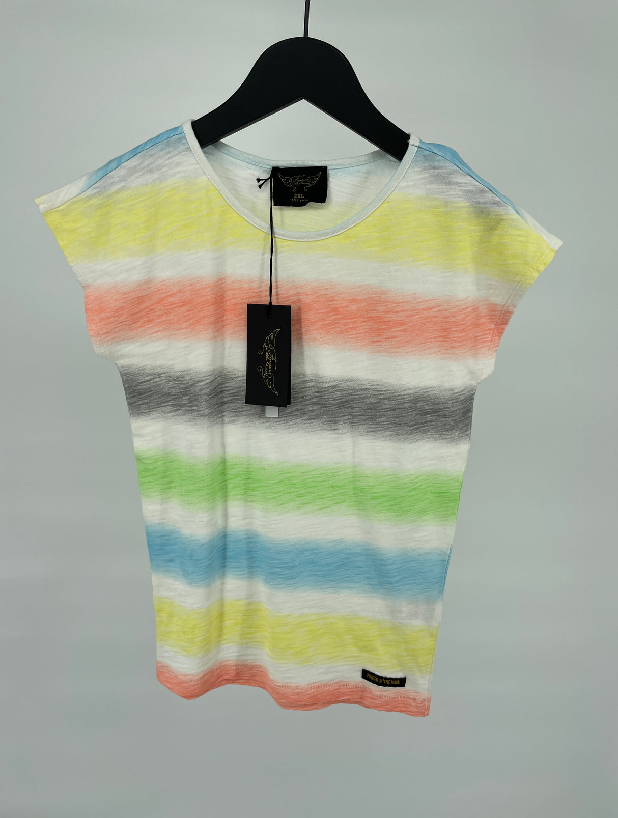 Top Beige Mouwloos met Gekleurde Strepen