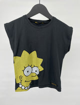 Top Mouwloos Zwart Simpsons Lisa Maat 122