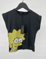 Top Mouwloos Zwart Simpsons Lisa Maat 122