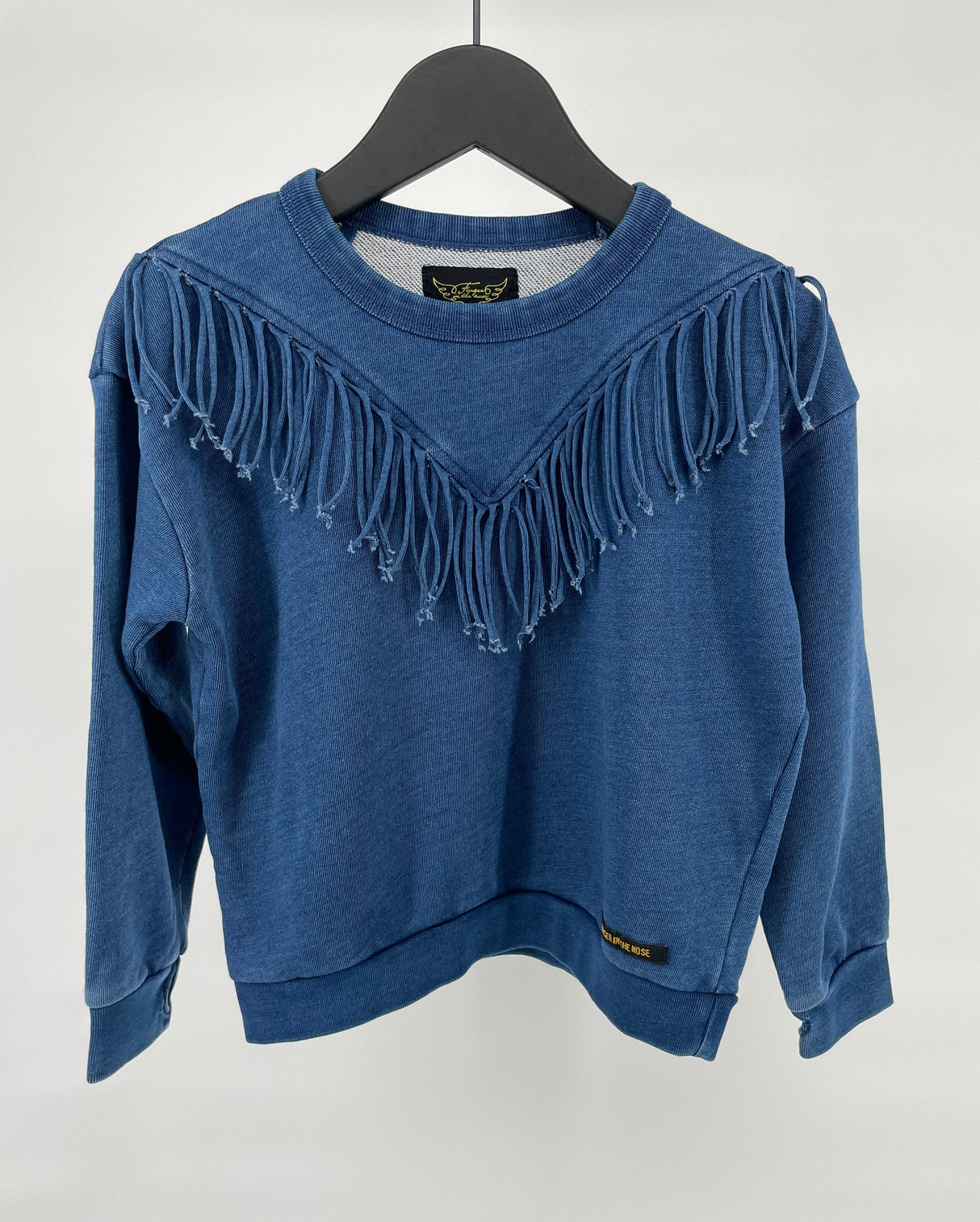 Trui Blauw met Franjes Oversized Maat 122