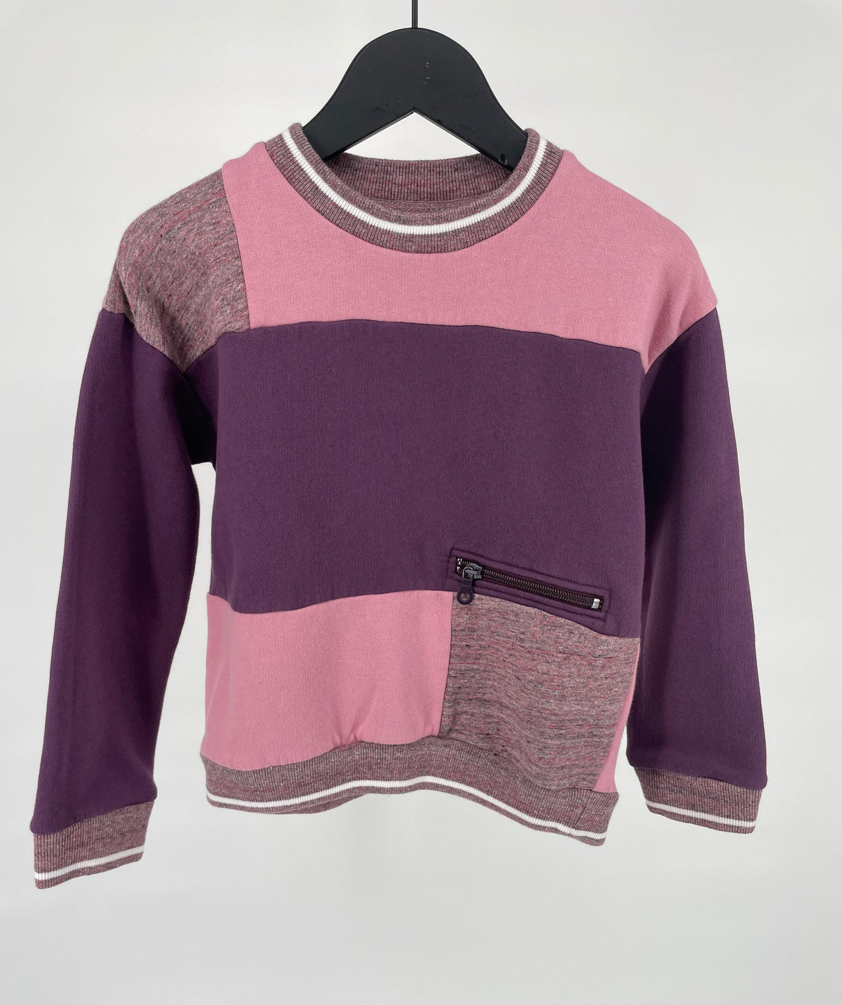 Trui Roze Paars Color Block Maat 122
