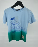 T-shirt Blauw Groen Surfer