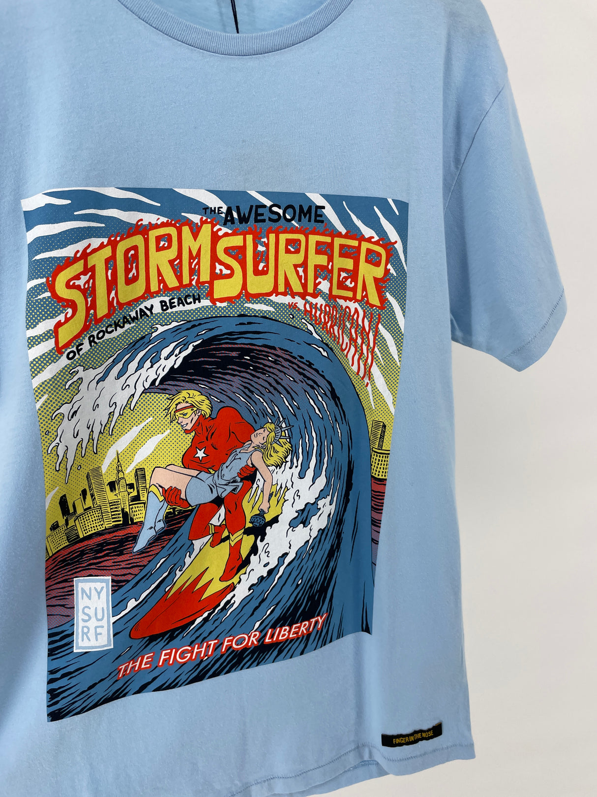 T-shirt Blauw Superheld Storm Surfer Maat 164 / 170