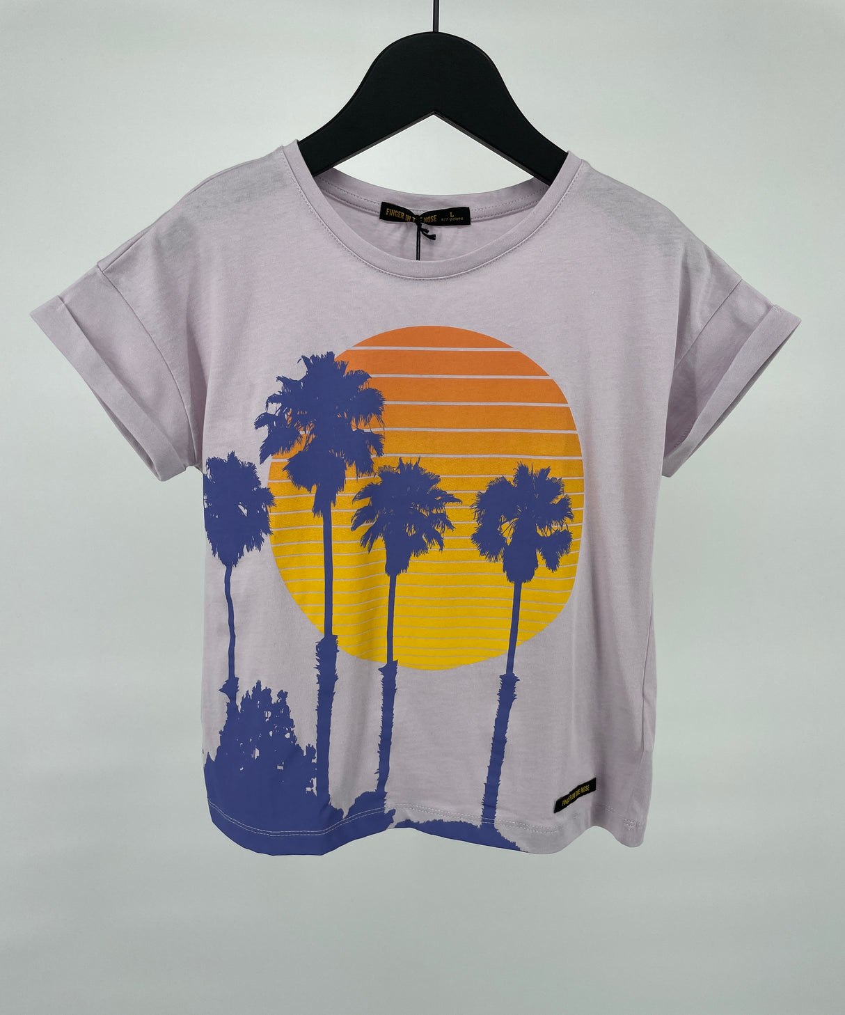 T-shirt Lila Palmbomen Sunset