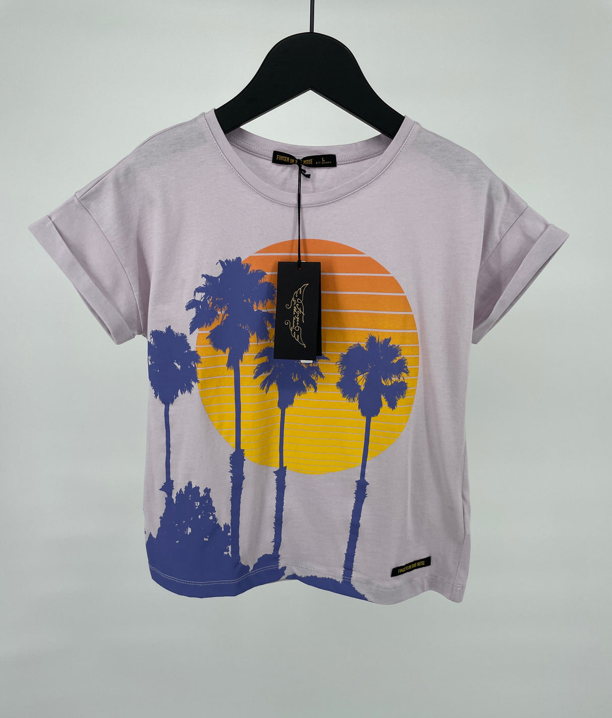 T-shirt Lila Palmbomen Sunset