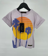 T-shirt Lila Palmbomen Sunset