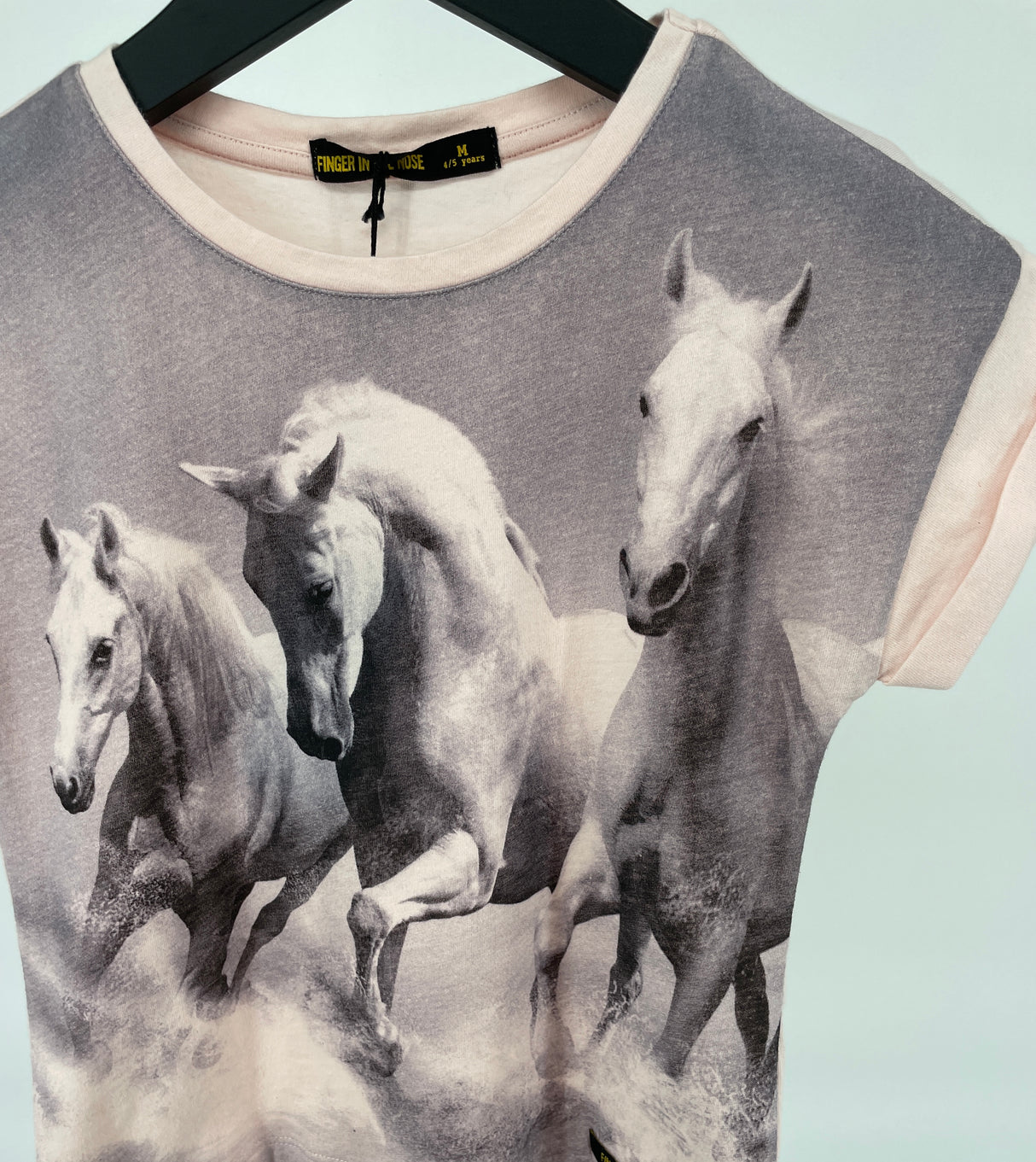 T-shirt Roze met Paarden Maat 110