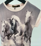 T-shirt Roze met Paarden Maat 110
