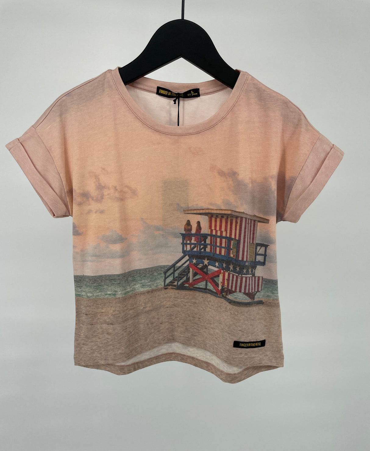 T-shirt Roze Strandwacht Print