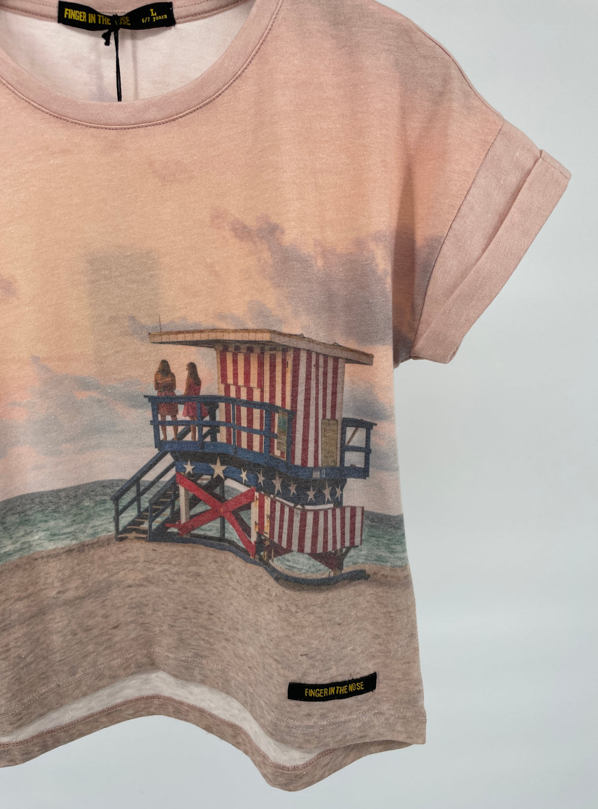 T-shirt Roze Strandwacht Print