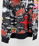 Vest Capuchon Zwart met Kunst Print AKKI Maat 164 / 170