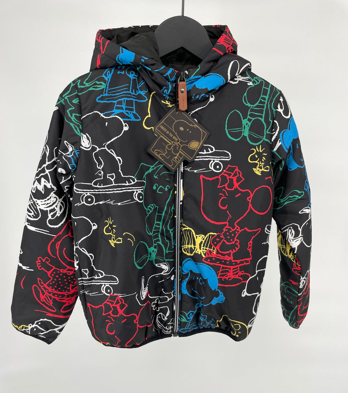 Jas Windbreker Zwart met Snoopy Print