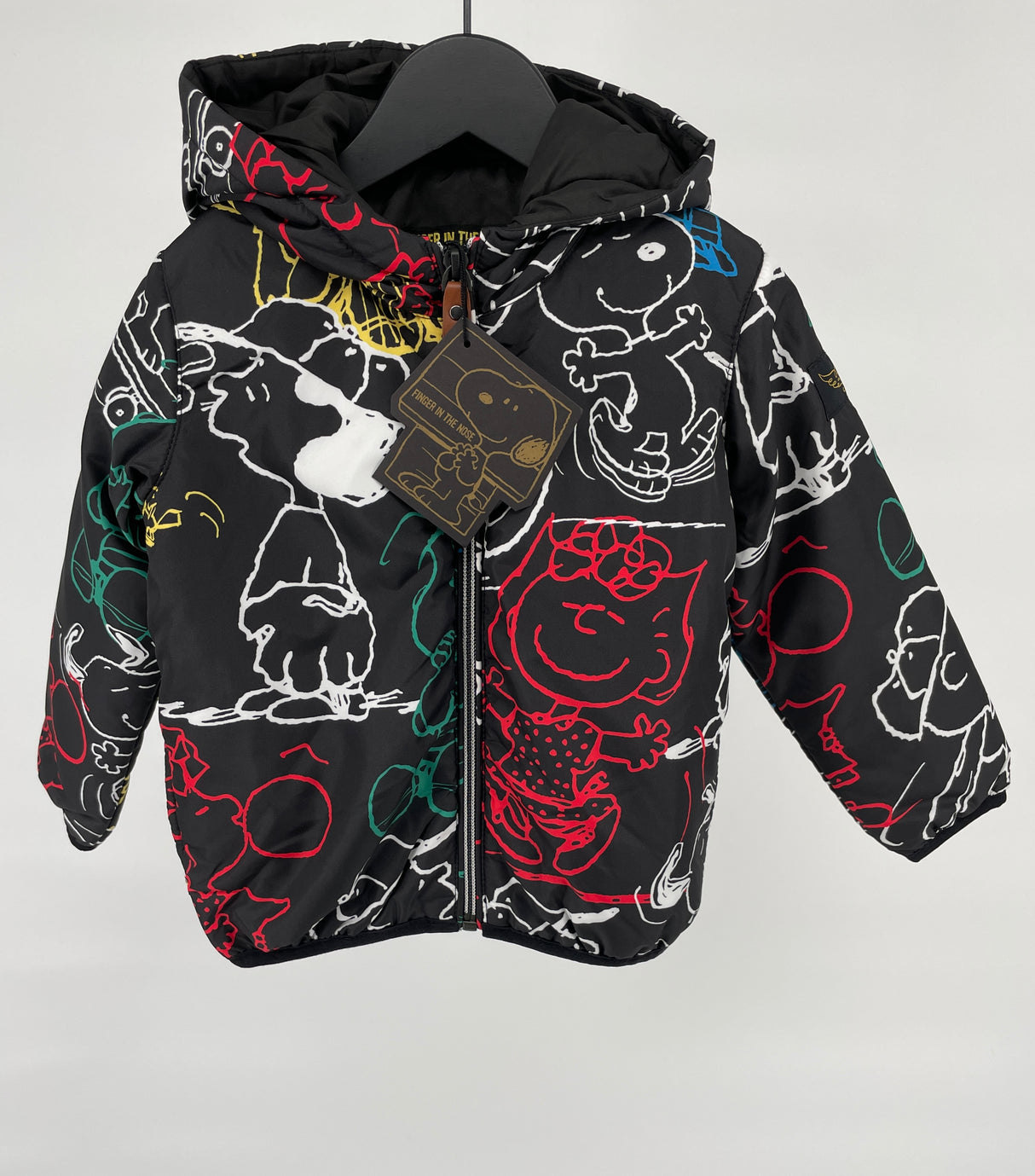 Jas Windbreker Zwart met Snoopy Print