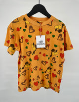 T-shirt Oranje Hartjes Print