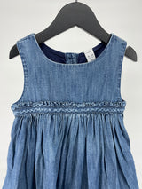 Jurkje Mouwloos Blauw Denim Maat 80 / 86