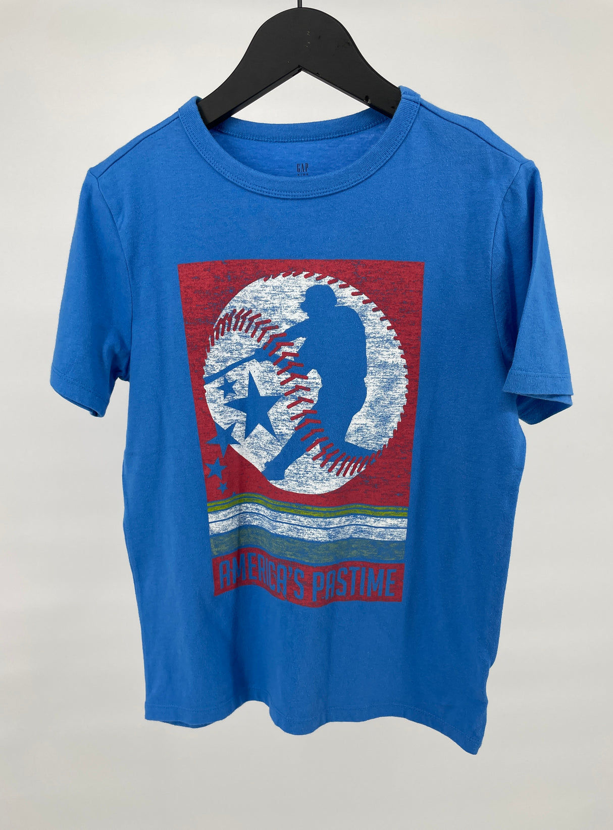 T-shirt Blauw Baseball Maat 134 / 140