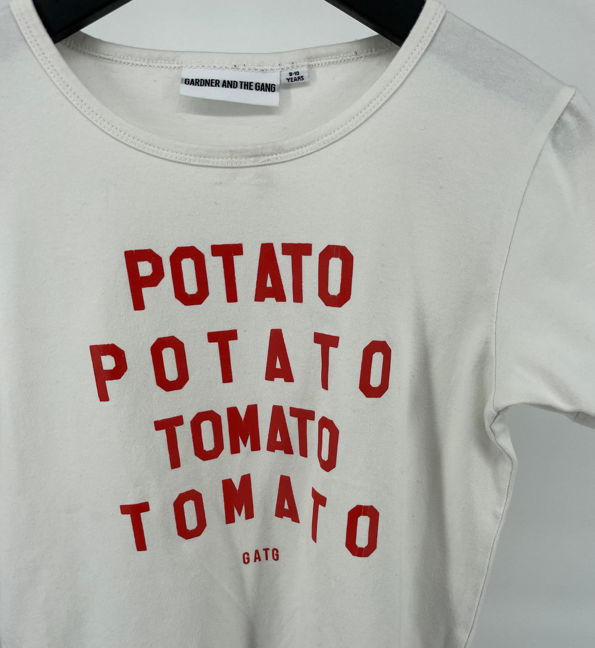 T-shirt Wit Potato Tomato Maat 128