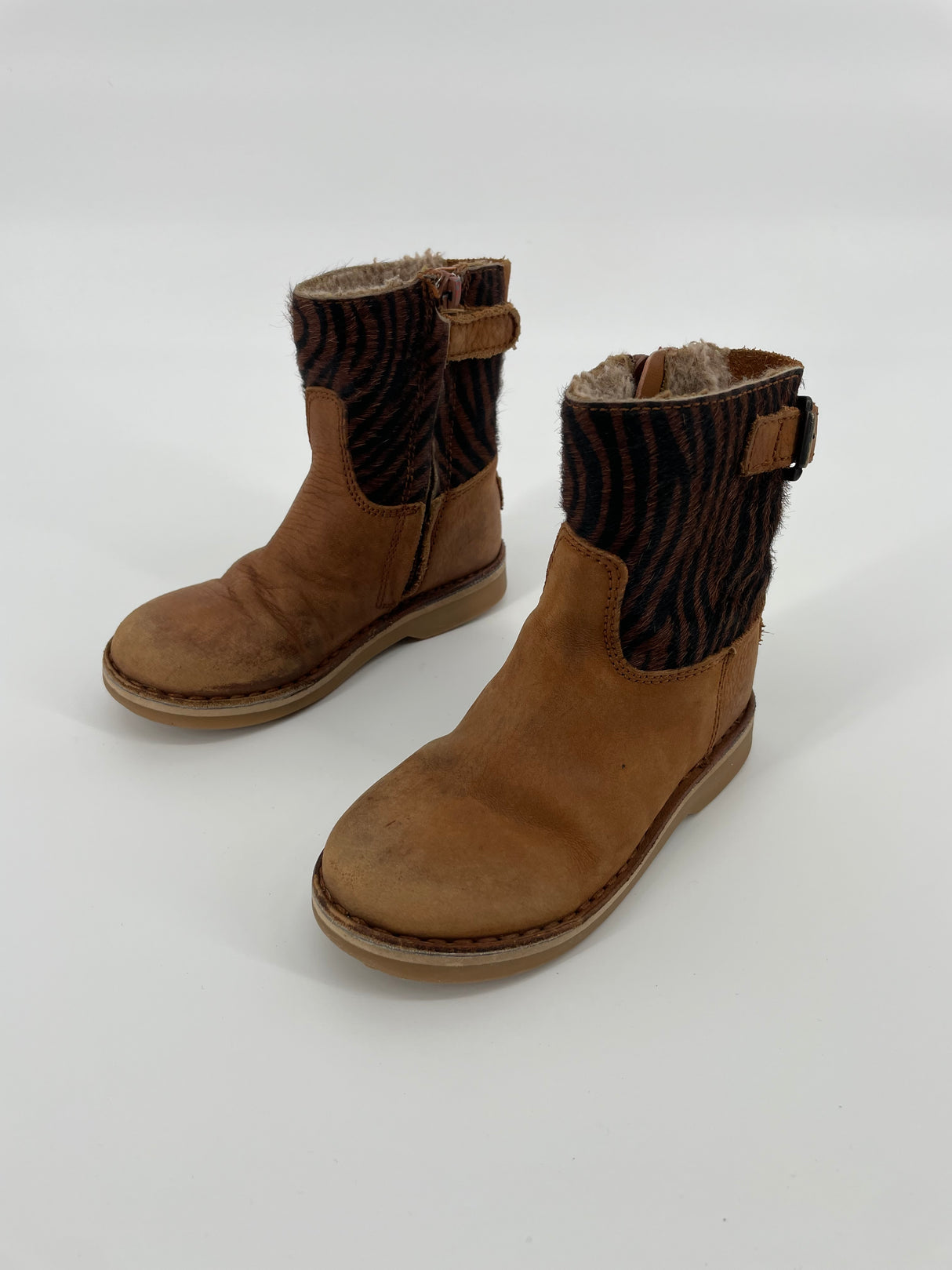 Laarsjes Bruin Leer Zebra Gevoerd Maat 26