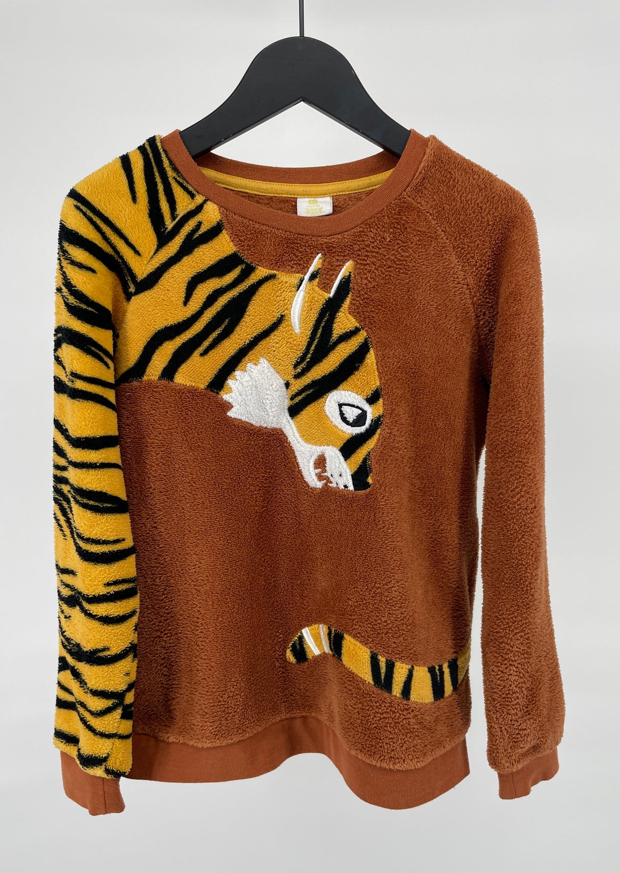 Pyjama Bruin Oranje Fleece Tijger Maat 146 / 152