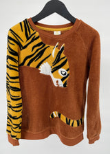 Pyjama Bruin Oranje Fleece Tijger Maat 146 / 152