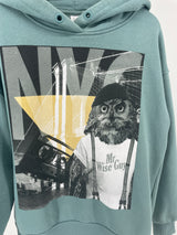 Hoodie Groen met Print Maat 146 / 152