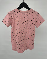 T-shirt Roze Zwarte Stippen Maat 98 / 104