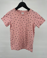 T-shirt Roze Zwarte Stippen Maat 98 / 104