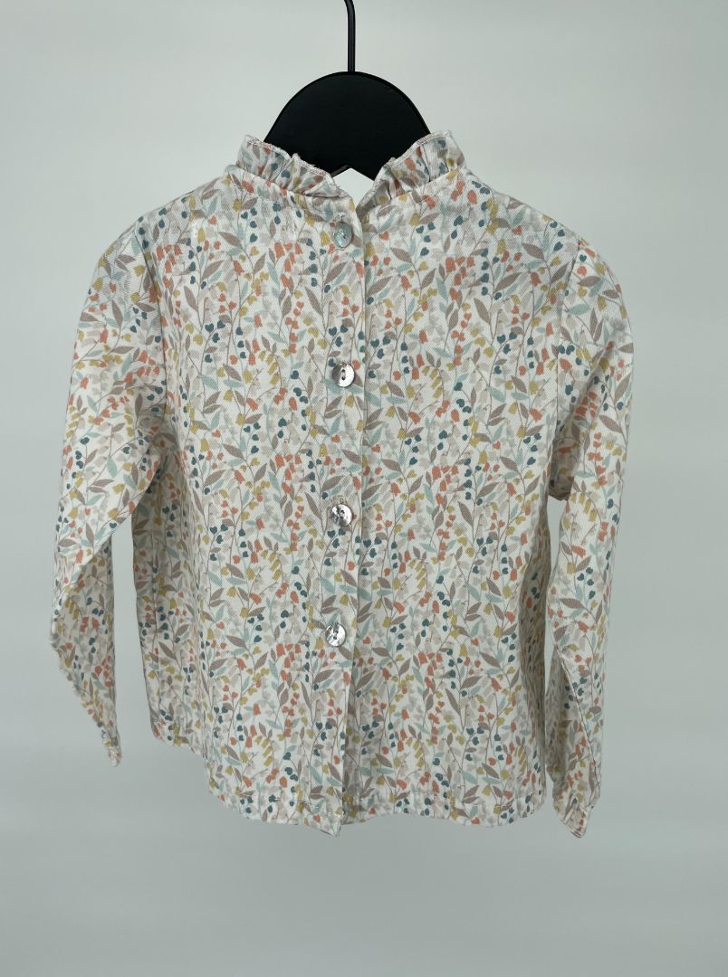 Top Beige Roesjes Bloemen Patroon Maat 92
