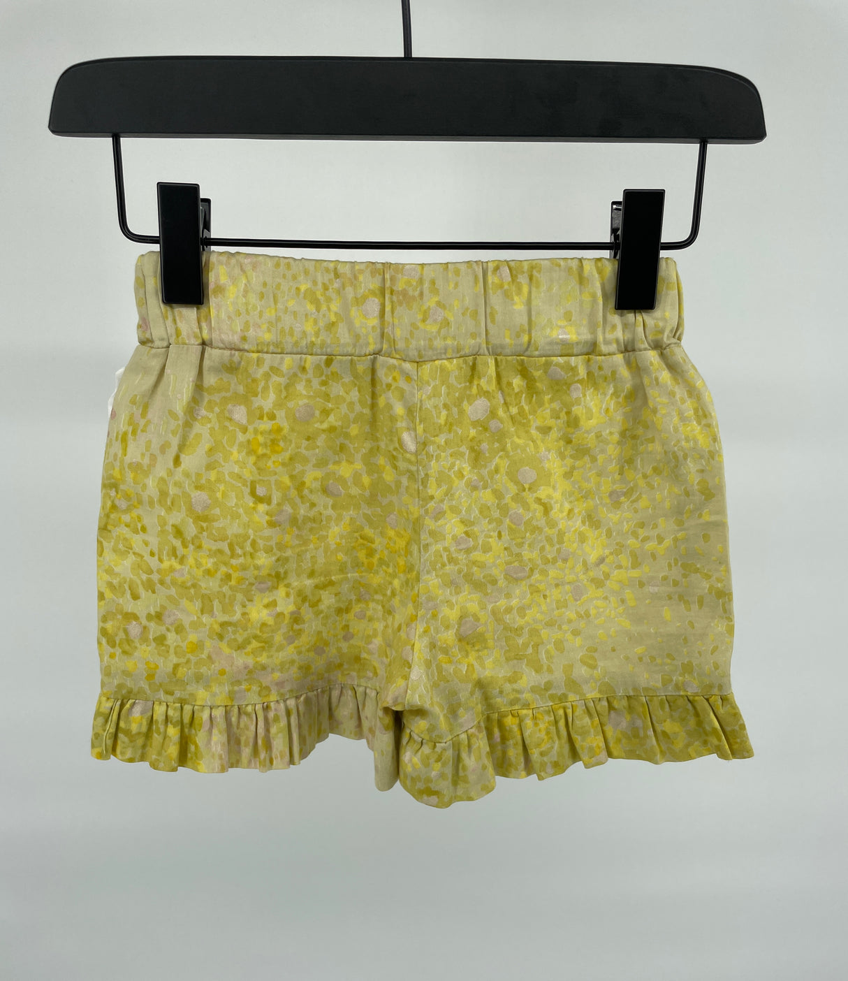 Korte Broek Geel Print Roesjes Maat 98