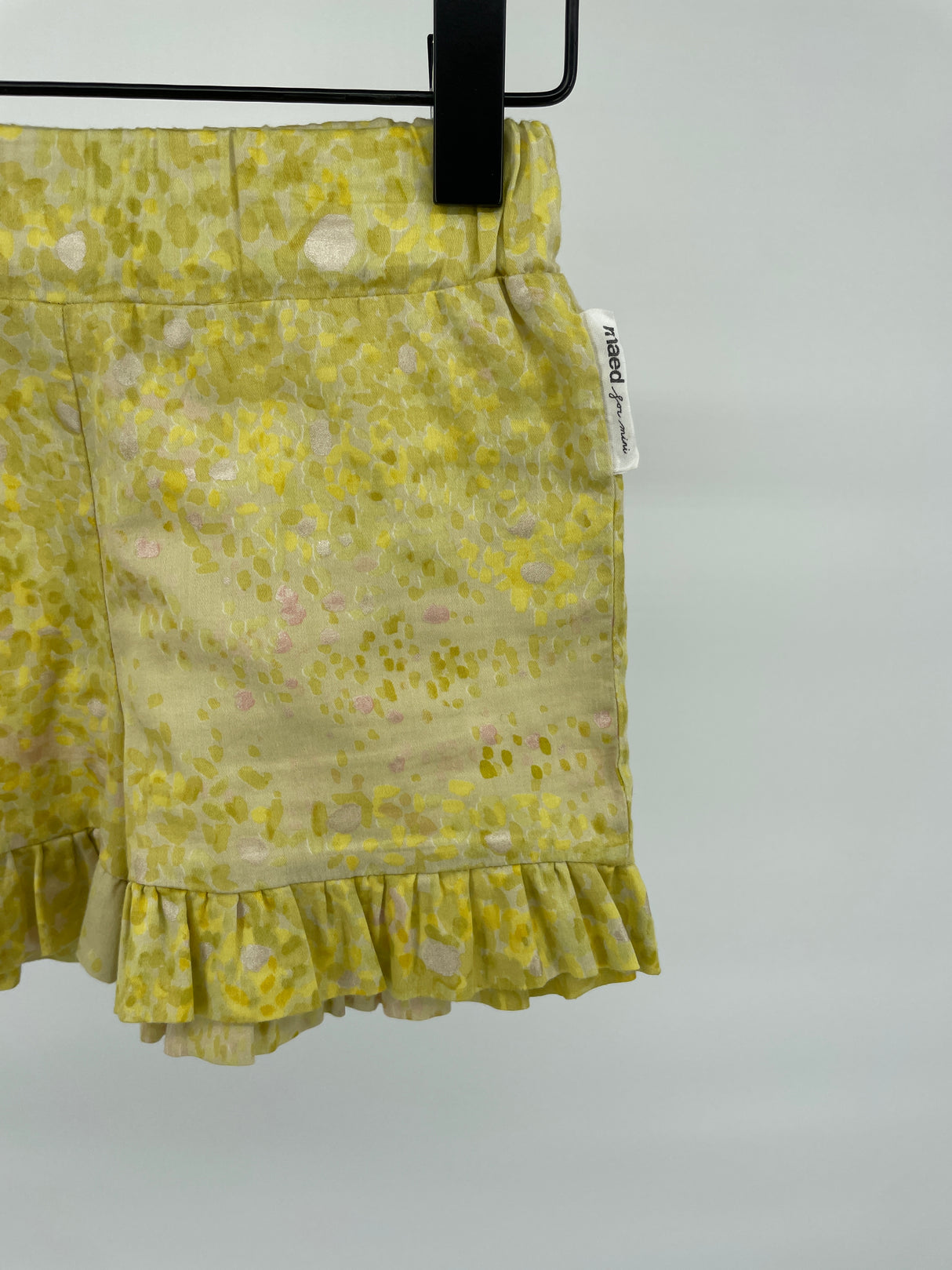 Korte Broek Geel Print Roesjes Maat 98