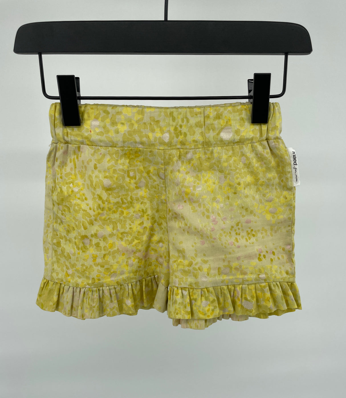 Korte Broek Geel Print Roesjes Maat 98