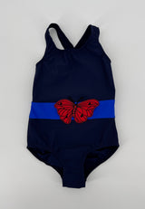 Badpak Donkerblauw Vlinder UPF 50+ Maat 104 / 110