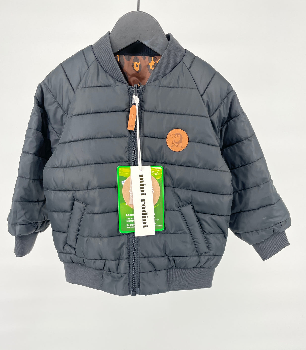 Baseball Jas Rerversible Zwart of Luipaard Maat 80 / 86