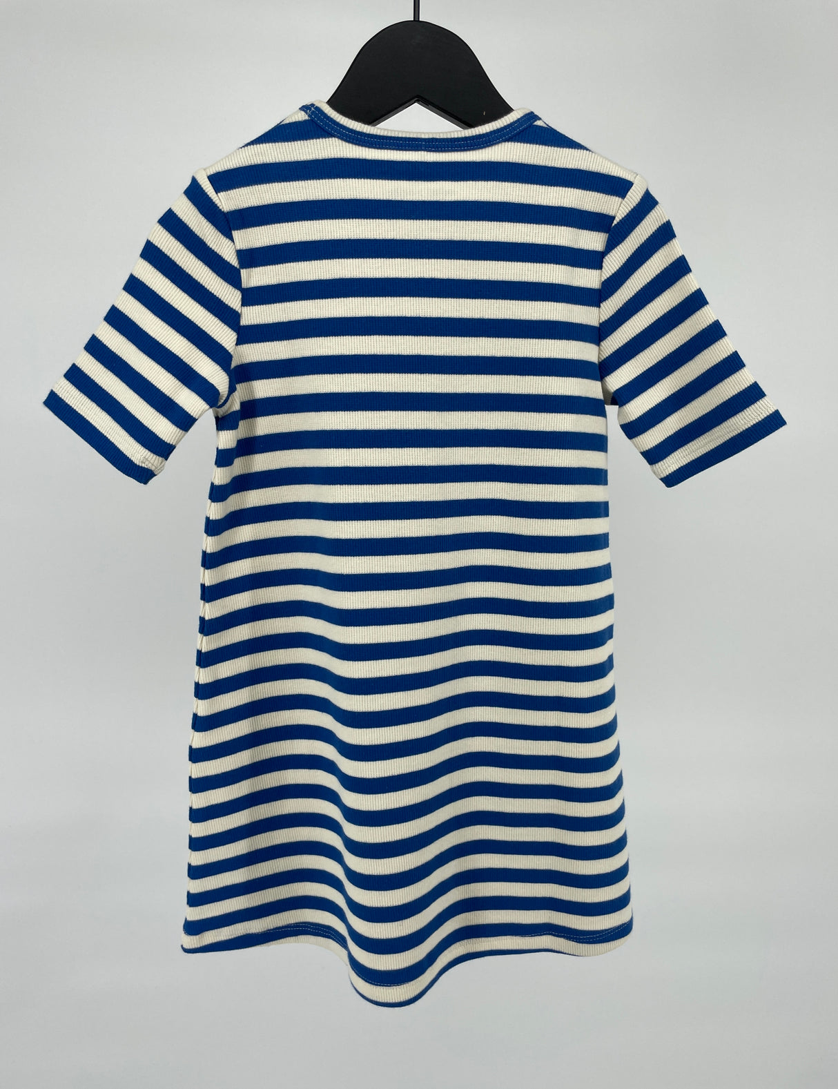 Jurk Blauw Beige Gestreept Rib Maat 92 / 98