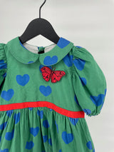 Jurk Groen Hartjes Maat 92 / 98