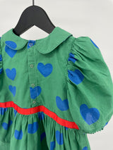 Jurk Groen Hartjes Maat 92 / 98