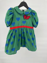 Jurk Groen Hartjes Maat 92 / 98