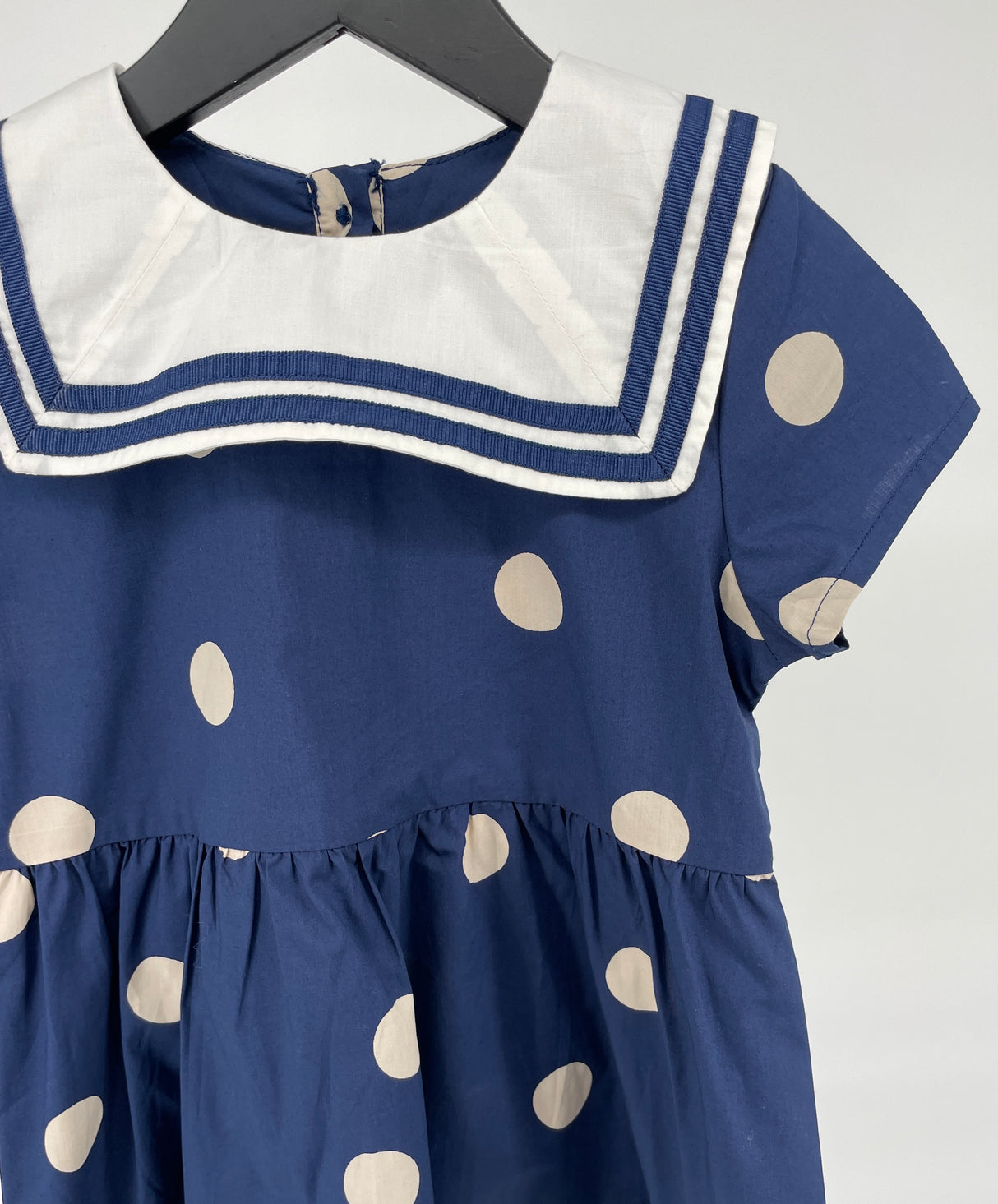 Jurk Matroos Donkerblauw Stippen