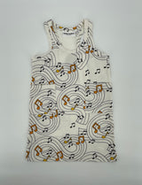 Jurk Beige Muzieknoten Maat 80 / 86