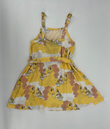 Jurk Mouwloos Unicorn Print Geel Roze Maat 104 / 110