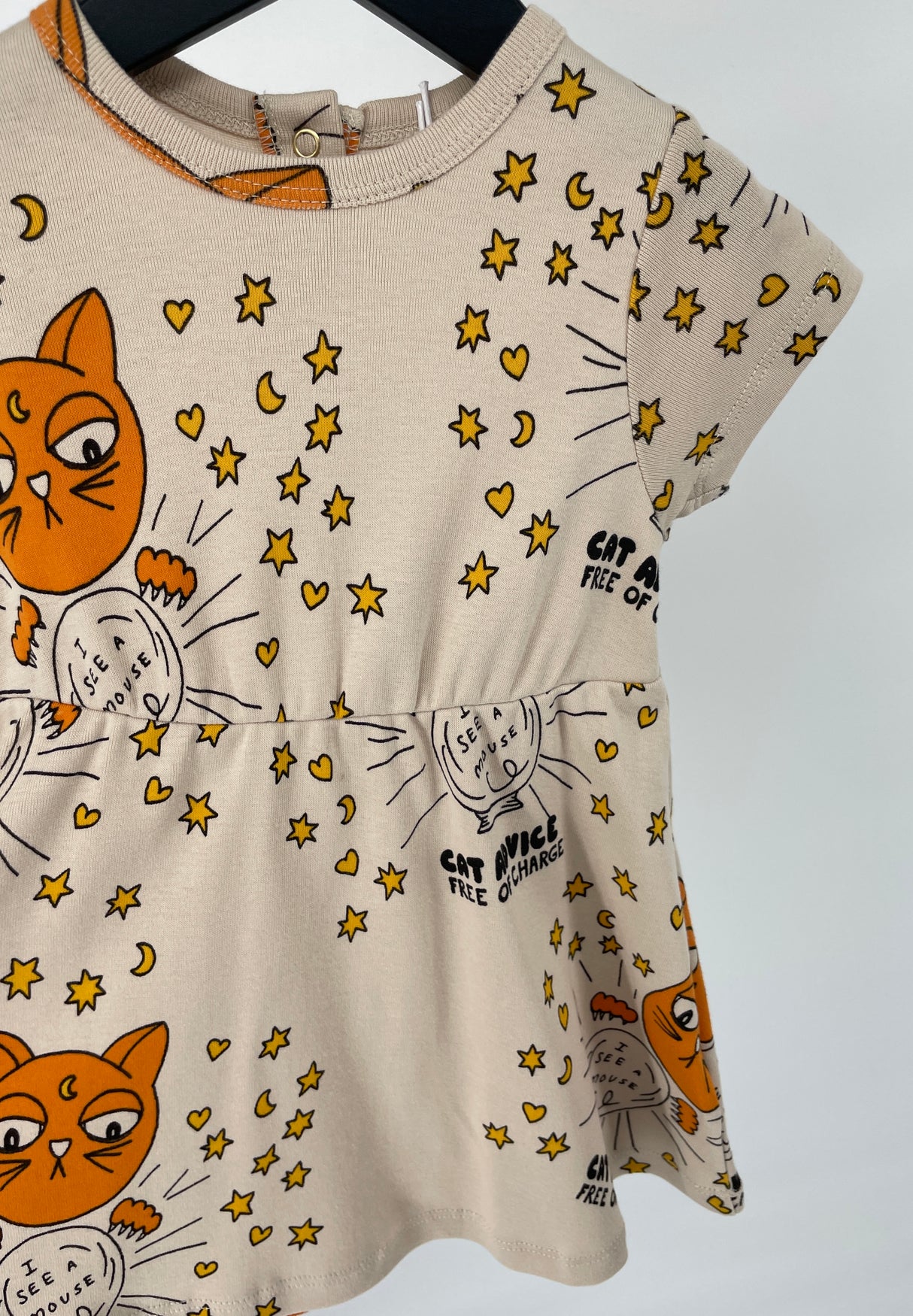 Jurkje Beige Cat Advice Maat 68 - 74