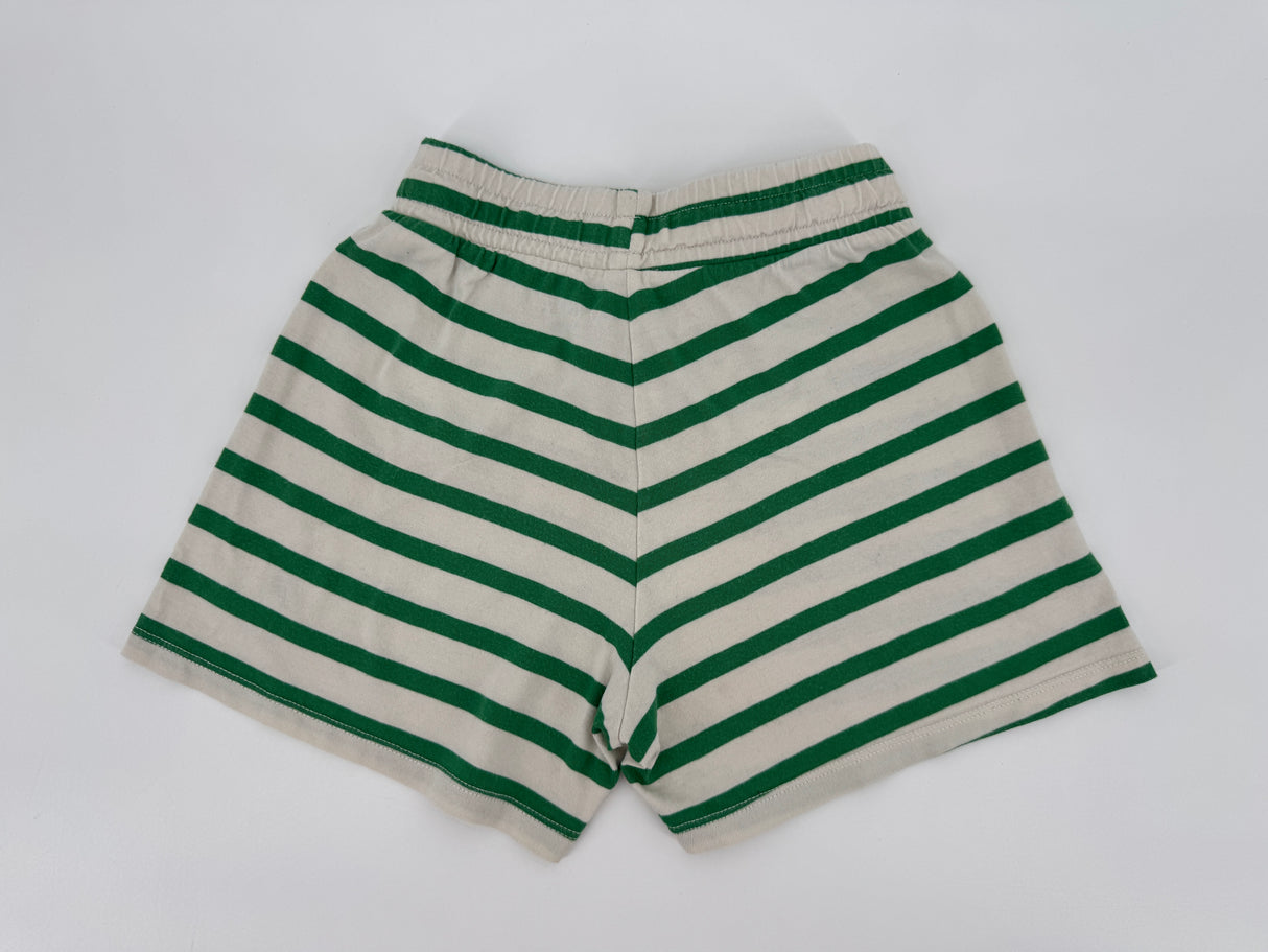 Korte Broek Beige Groen Gestreept Maat 140 / 146