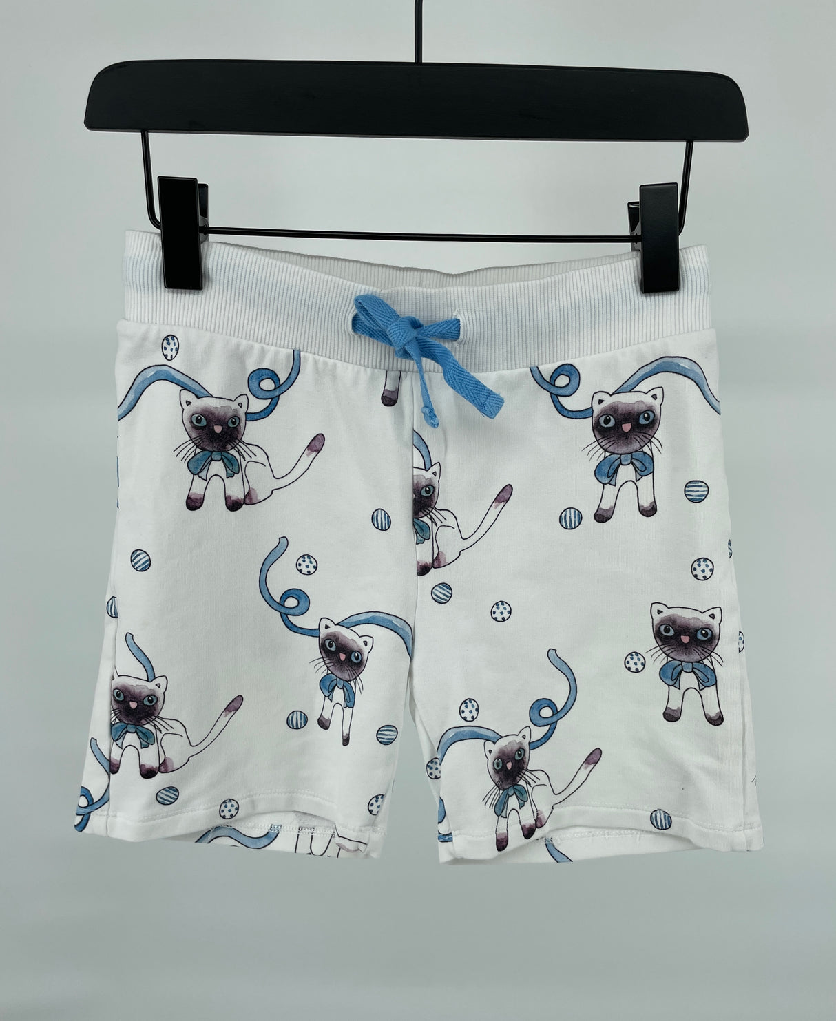Korte Broek Wit Poezen Print Maat 116 / 122