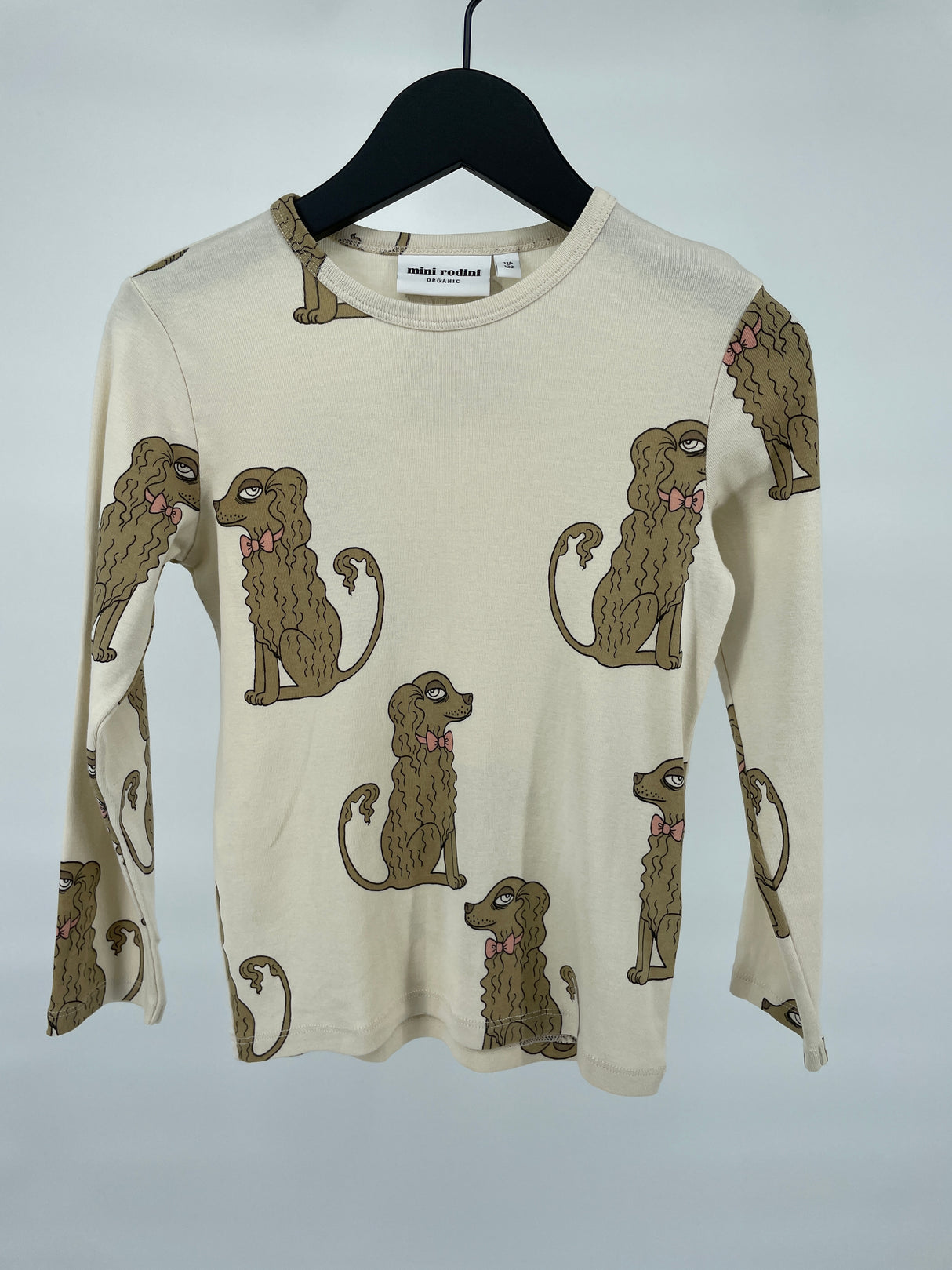 Longsleeve Beige Hondjes Maat 116 / 122