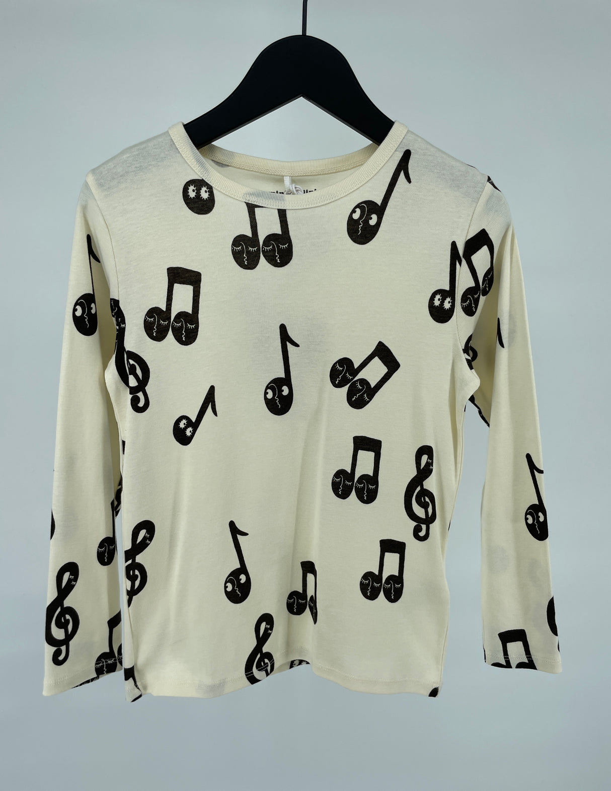 Longsleeve Beige Muzieknoten Maat 128 / 134