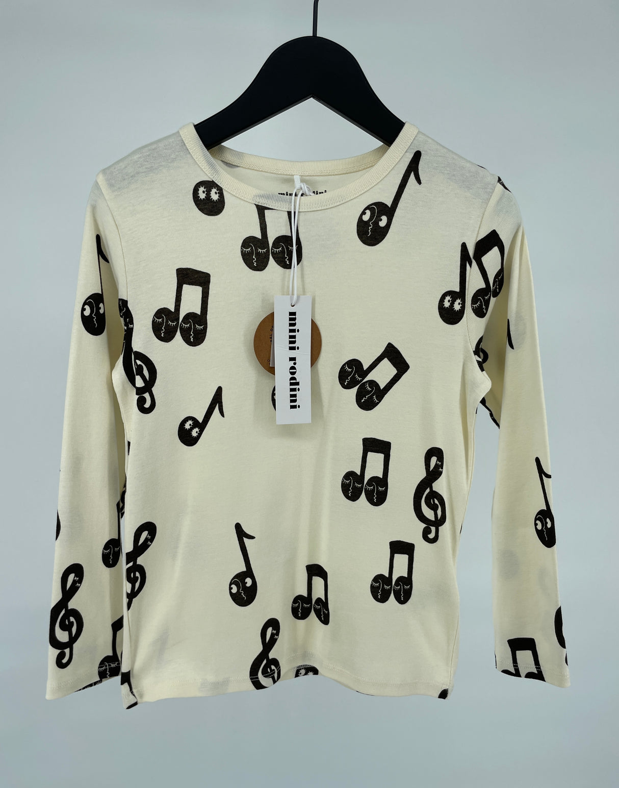 Longsleeve Beige Muzieknoten Maat 128 / 134